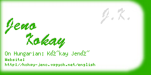 jeno kokay business card